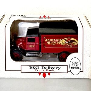 Anheuser-Busch Red 1931 Delivery Truck Bank - Die-Cast Metal